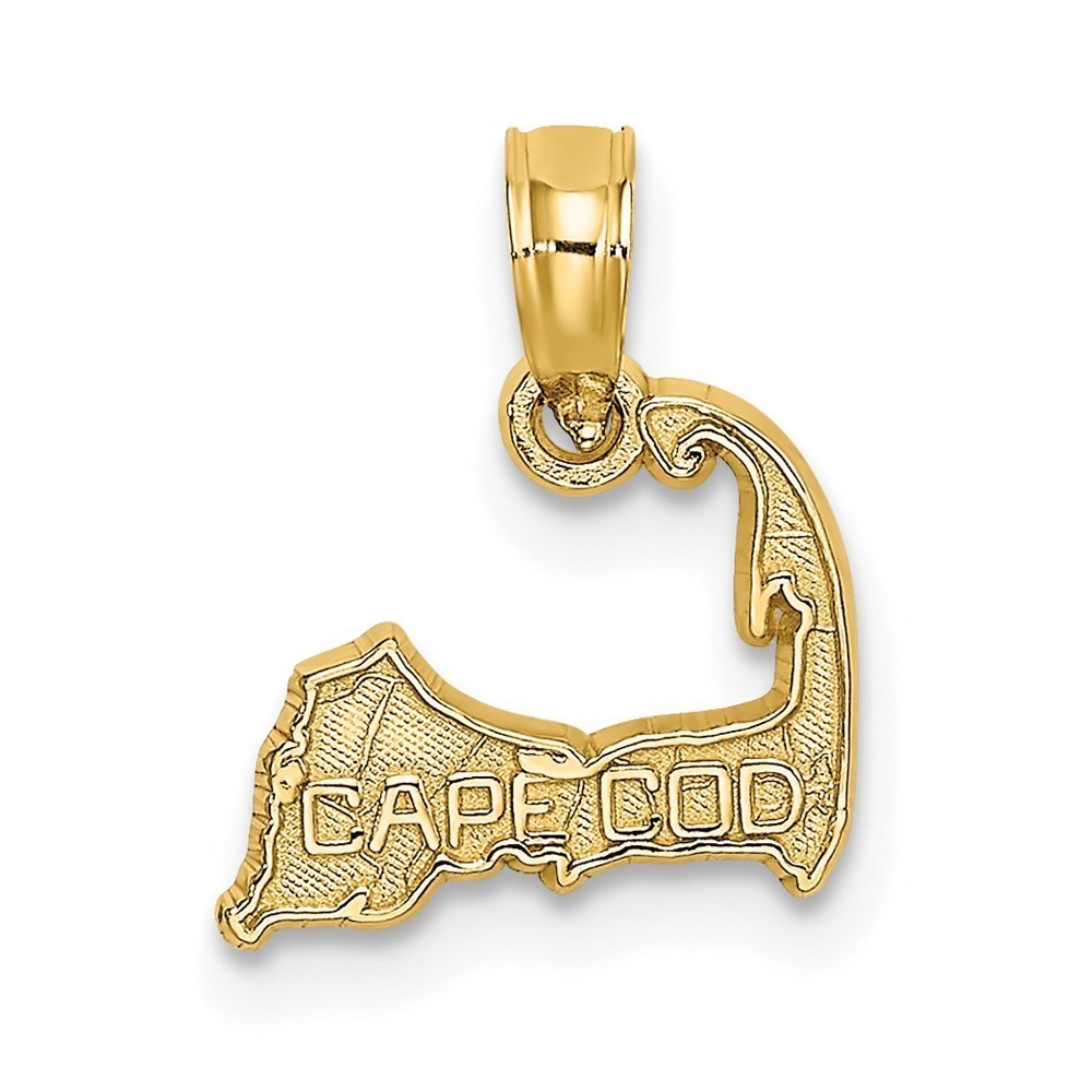 14k Yellow Gold Mini Travel CAPE COD Map Necklace/Bracelet Charm Pendant
